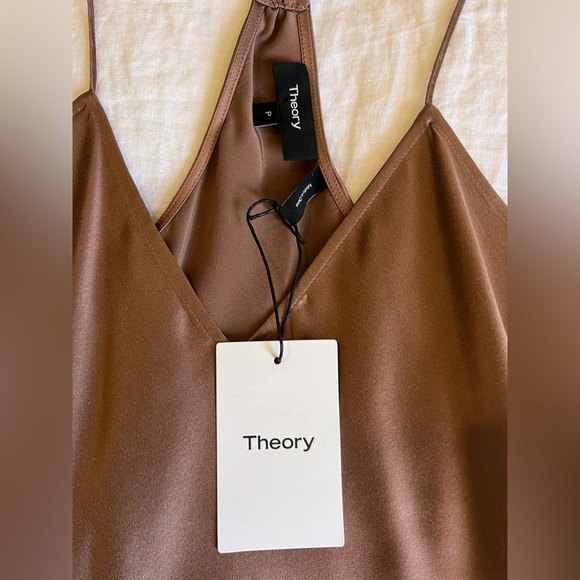 THEORY DRAPED SILK TOP ||MAUVE MIST, NWT - Picture 6 of 12
